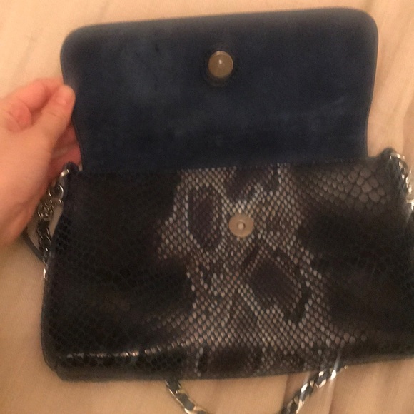 Buco blue python suede crossbody bag - Picture 2 of 5